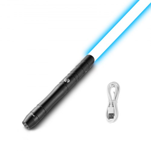 

VEVOR Sabre Laser avec 12 Couleurs RVB, Épée Lumineuse de Duel 97 cm, Son FX et Poignée Réaliste, Sabre Lumineux Rechargeable, pour Déguisement, Jour de Noël, Halloween, Anniversaire, Adultes, Noir