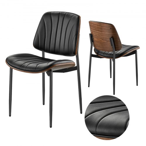 

VEVOR Chaises Salle à Manger Modernes, Ensemble Chaises de Cuisine en Cuir 2 Pièces, avec Dossier, Coussins Épais et Pieds en Métal, Meuble d’Appoint Peu Encombrant, pour Table à Manger, Noir