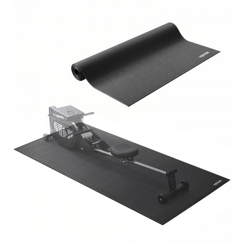 

VEVOR Tapis d'équipement d'exercice, 760 x 1525 x 6 mm, tapis de protection de sol pour tapis de course, vélos stationnaires et semi-allongés, en PVC haute densité, imperméable et antidérapant, noir