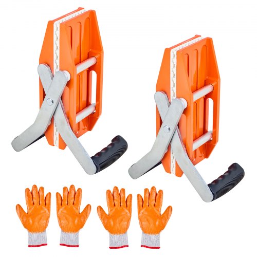 

VEVOR Pinces de Transport de Pierres 299,4 kg Pinces de Levage pour Dalles Granit à Deux Mains, Lot de 2, Porte-panneaux 6 cm d'Épaisseur, Outils de Transport Robustes pour Contreplaqué, Verre, Granit