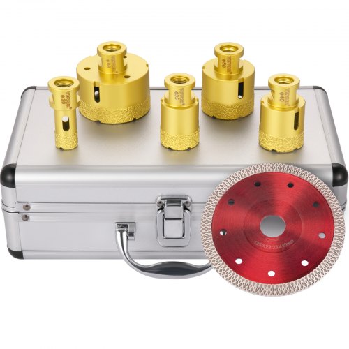 VEVOR Trépan Diamant Scie Cloche 20/35/40/50/68mm, Foret Diamanté Brasé sous Vide, Kit de 5 Forets a