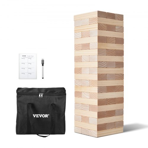 

VEVOR Jeu de tour géante empilable en bois de pin 60 blocs avec sac de rangement