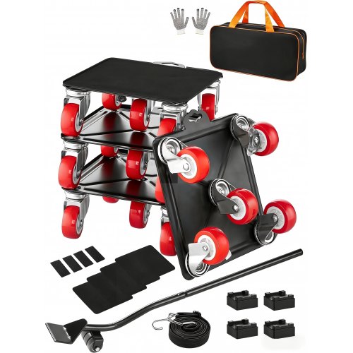

VEVOR Chariot de Déménagement 4PCS Déplace Meubles Lourds Capacité Charge 1575 kg 5 Roues Pivotantes 360° Plateau Roulant Manutention Déménageur Acier Carbone pour Meuble Réfrigérateur Canapé Armoire