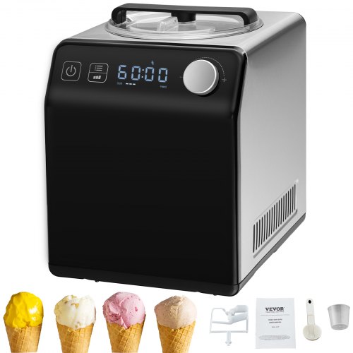 VEVOR Sorbetière Automatique Turbine à Glace Professionnelle 2 L 180 W Machine à Glace Électrique Éc