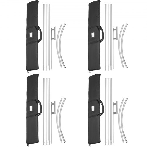 VEVOR Kit Tapis de Drapeau 4 Kits x 6 pcs 4,3m Tapis de Drapeau Plume Installation Facile Kit de Pot