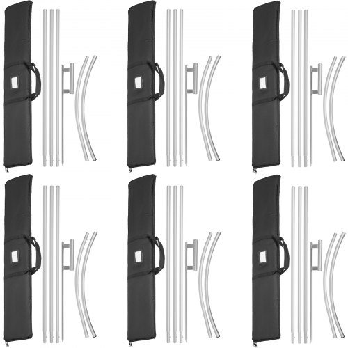 VEVOR Kit Tapis de Drapeau 6 Kits x 6 pcs 4,3m Tapis de Drapeau Plume Installation Facile Kit de Pot