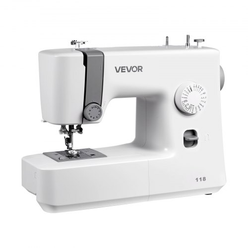 

VEVOR Machine à Coudre Électrique avec 18 Motifs de Points, Piqueuse Portable, avec Éclairage LED, Commande par Cadran Simple, Cadre Intérieur en Métal, pour Travaux Manuels et Réparations, Maison