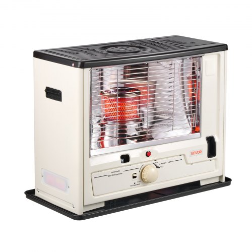 

VEVOR Chauffage d'Appoint au Kérosène 10000 BTU Poêle à Pétrole Portatif avec Arrêt Automatique, Flamme Réglable, Fonction Anti-basculement, Chauffage pour Garage, Sous-sol, Camping, Atelier, Urgences
