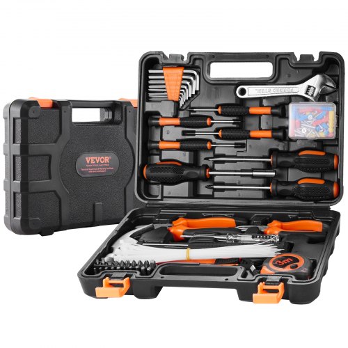 

VEVOR kit d'outils de réparation domestique, 132 pièces, ensemble d'outils à main ménager général, avec boîte à outils portable, acier de haute qualité, pour entretien de la maison, réparation d'auto