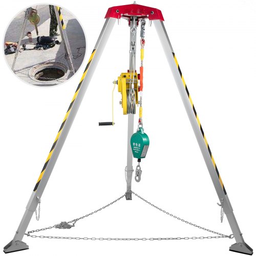 Trépied De Sécurité 816.5kg Treuil De Sauvetage 2.15m Pour Puit Espace Etroit
