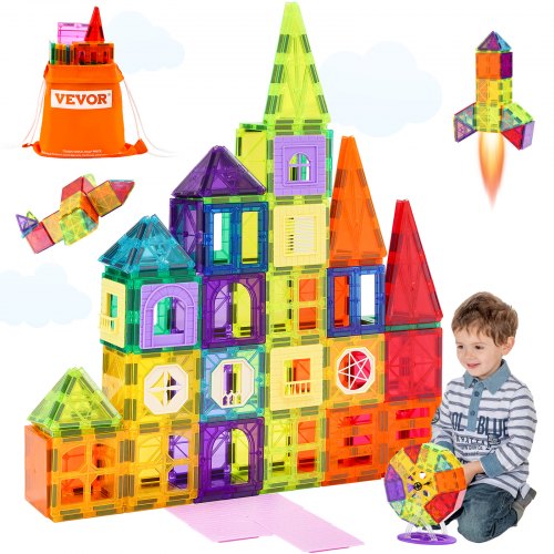 

VEVOR Tuiles magnétiques blocs de construction magnétiques pour enfants 181 PCS