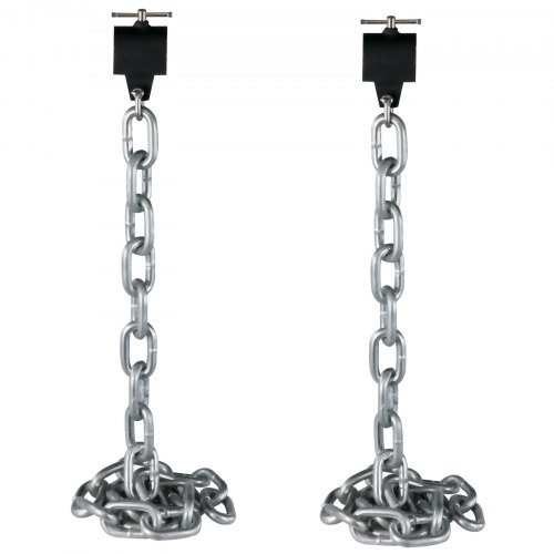 Chaîne Musculation 2 Chaînes d'Haltérophilie 16kg Kit Chaînes Lestée 1,6m Argent