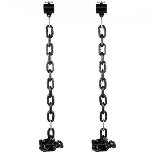 VEVOR Chaînes de Musculation Olympique, Lot de 2, Kit Chaines Lestées de Musculation Chromée pour Barres Haltères Olympiques Système de Lestage par Chaîne (20KG, Noir)