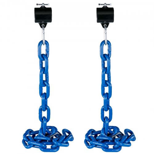 VEVOR Chaînes de Musculation Olympique, Lot de 2, Kit Chaines Lestées de Musculation Chromée pour Barres Haltères Olympiques Système de Lestage par Chaîne (20KG, Bleu)