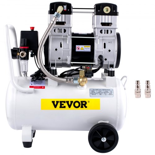 VEVOR Compresseur d'Air 30L Compresseur sans Huile 1100W Compresseurs à Air Comprimé en Acier Allié