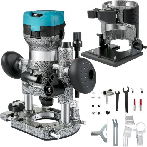 VEVOR Défonceuse électrique 710 W Affleureuse à Bois, 33000 tr/min Kit Routeur Compact, Défonceuse à