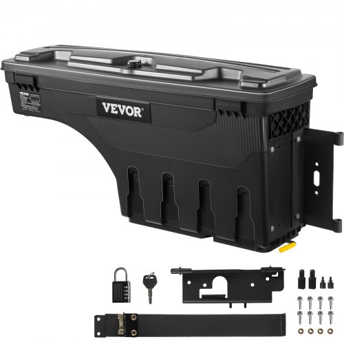

VEVOR Boîte de Rangement pour Lit de Camion 34kg Ramasseur Arrière Boîte à Outils pour Ranger Noir 25L Remorque de Boîte de Stockage pour Améliorer l'Organisation de Votre Lit et Libérer de la Place