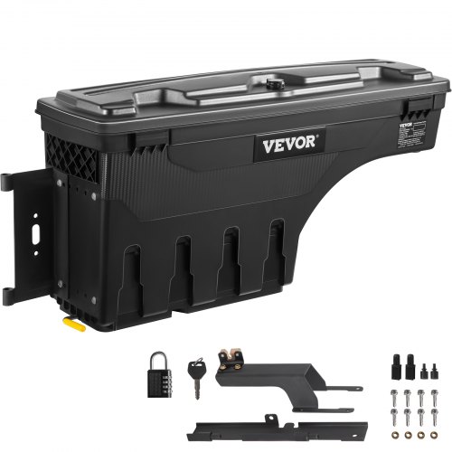 VEVOR Boîte de Rangement pour Lit de Camion 34 kg Ramasseur Arrière Boîte à Outils pour Ranger Noir