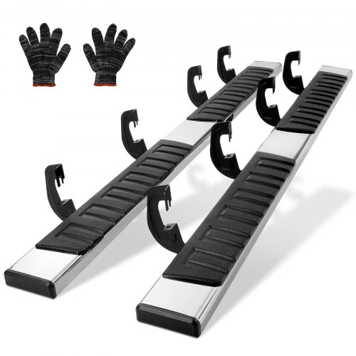 

VEVOR Marchepieds 2PCs de 16,5 cm Compatible avec Chevy Silverado 2007-2018/GMC Sierra 1500 Crew Cab/2019 2500HD 3500HD 1500 LD, Barres Latérales en Acier Inoxydable 201, Capacité de Charge 227 kg