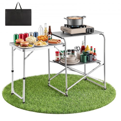 VEVOR Cuisine de Camping Portable Table de Camping Pliable avec Étagère