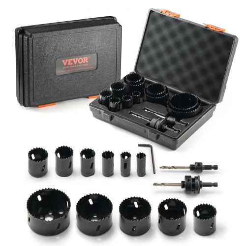 VEVOR Scie Cloche Bi-métal Coffret de Scie Trépan avec 11PCS Lames de Scie 19-76 mm Profondeur de Co