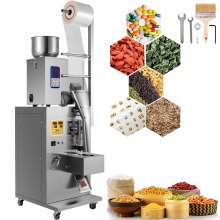 VEVOR Machine de Remplissage de Poudre Automatique 100 G Machine de Pesage d'emballage 10-15 Sacs/Min en Acier Inoxydable Solide pour Sachet de Farine Poudre de Café Lait en Poudre de Particules