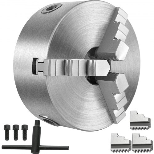 VEVOR Mandrin à Mâchoire K11-160, Mandrin de Tour Accessoires pour Perceuses, Mandrin à Centrage à 3 Mâchoires, pour le Serrage des Arbres Suspendus/des Disques/des Triangles Équilatéraux
