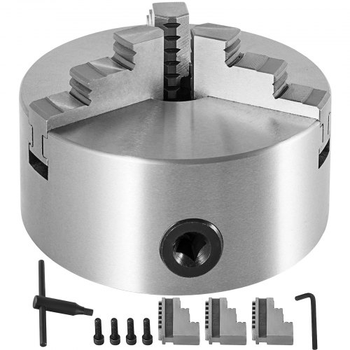 VEVOR Mandrin à Mâchoire K11-200, Mandrin de Tour Accessoires pour perceuses, Mandrin à centrage à 3 mâchoires, pour le serrage des arbres suspendus/des disques/des triangles équilatéraux