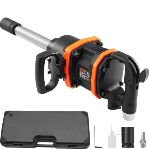 

VEVOR Clé à chocs pneumatique 1 po pistolet de percussion 3160 pi-lb sortie couple inversé 5000 tr/min poignée en D pour tâches de camions, équipements, amateur automobile, mécanicien professionnel