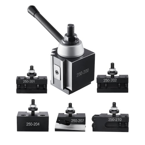 

VEVOR Ensemble de poteaux d'outil à changement rapide, 6 pcs, porte-outil de tour, poteau d'outil de type cale et accessoires, pour mini-tour 254-381 mm et tour à métaux, matériau en acier durable
