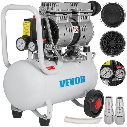 110L/min Compresseur d'air sans huile 550W/0.75HP Portable 8 bars Stockage 18L