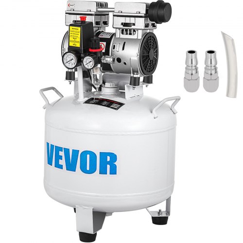 VEVOR Compresseur d'Air sans Huile 8.8 gallons /40 L Compresseur Silencieux à Air Comprimé 850W/1.1HP Compresseur Vertical 110 L/min Outil d'Atelier pour Réparations Domiciliaires, Gonflage de Pneus