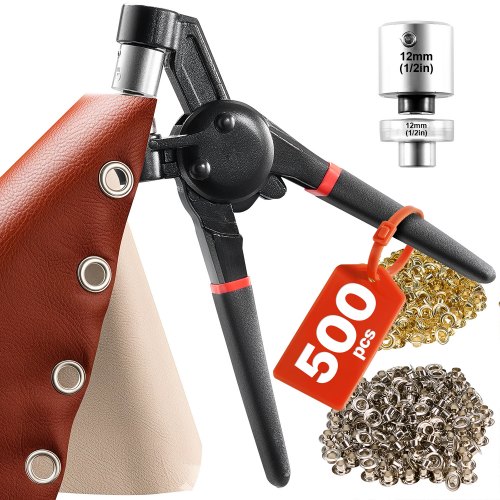 

VEVOR Kit outils pour œillets métalliques avec pince à œillets 500 pièces 12 mm
