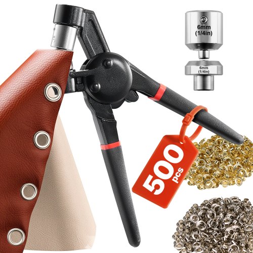 

VEVOR Kit outils pour œillets métalliques avec pince à œillets 500 pièces 6 mm