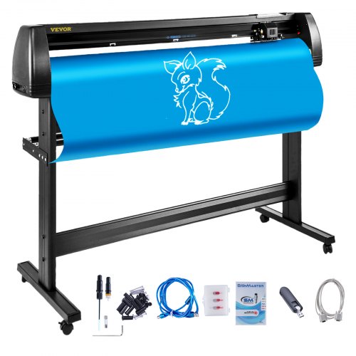 

VEVOR Vinyle Plotter de Découpe Traceur de Coupe 135cm Machine avec Traceur de Logiciel Signmaster, Coupe-Vinyle Professionnel Système Compatible Windows avec Support 3 Lames pour Tracer Découper