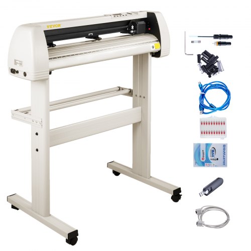 VEVOR Plotter de Découpe Vinyle 72cm Traceur Coupe Ploteur de Decoupe Machine de Tracer Découper Coupe-Vinyle Haute-Précision Cutter Plotter 20 Lames Logiciel SignMaster Inclus