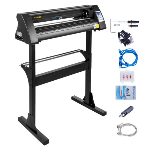 VEVOR Plotter De Découpe Traceur De Coupe 720mm Vinyle Ploteur De Découpe Manuel Machine de Tracer Découper Coupe-Vinyle Haute-Précision Cutter Plotter Logiciel SignMaster Inclus Noir