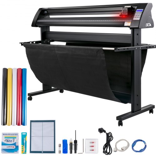 

VEVOR Plotter de Découpe Vinyle 1350 mm Traceur de Coupe, Machine de Découpe Vinyle Semi-automatique avec Logiciel Signmaster Support de Sol, Coupe-Vinyle Étalonnage Précis pour Papier Vinyle Tissu