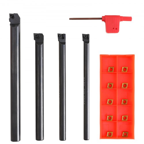 VEVOR Porte-outils de Tournage Indexables 4 PCS Porte-outils de Tour à Métaux CNC 6,35 mm avec Plaqu