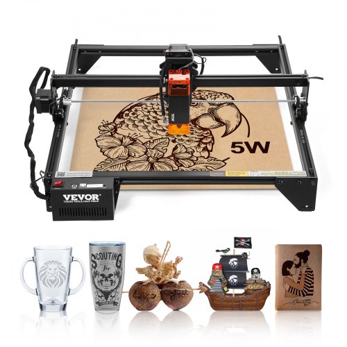 

VEVOR Machine à Graver Laser 5 W Graveur Laser Zone de Travail 38x40 cm Vitesse de Déplacement 10000 mm/min Point Compressé, Protection Oculaire, Machine de Découpe Gravure pour Bois Certains Métaux