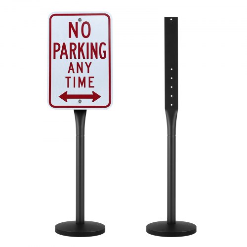 

VEVOR Poteau sur Socle Support Panneau de Signalisation en Fonte, Ensemble de Poteau et de Base pour Panneau de Signalisation 123,5 cm de Long, Support Porte-Affiche pour Sécurité Routière, Noir