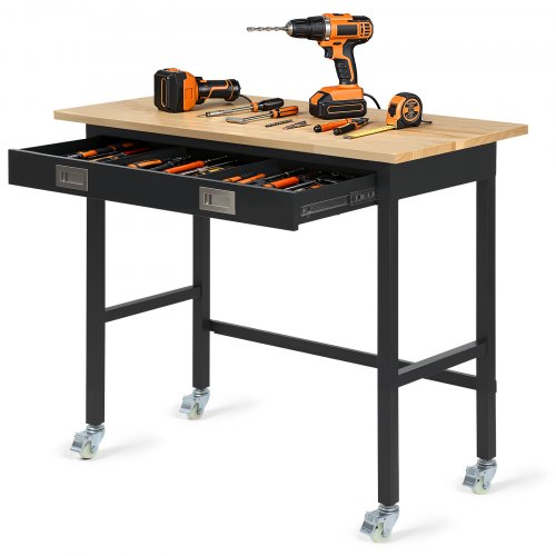VEVOR Établi Atelier sur Roulettes 122x61 cm Établi Garage Charge 680
