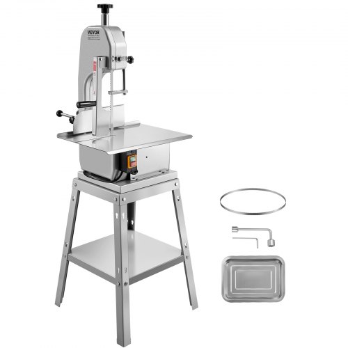 

VEVOR Scie à Os de Boucher Électrique 850 W, Scie à Ruban pour Os Commerciale Verticale, Table de Travail 38x48,5 cm, Épaisseur de Coupe Max. 18 cm, pour Viande et Os Congelés Supermarché Restaurant