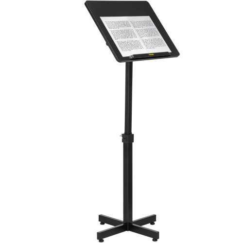 

VEVOR Pupitre de pudium, Table d'ordinateur Portable réglable en Hauteur, Support de présentation Portable pour Salle de Classe, Bureau, église, Bureau inclinable avec butée de Bord, Noir