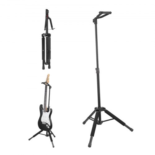 

VEVOR Support de guitare sur pied, capacité de charge 15 kg, porte guitares basses pliable avec hauteur réglable 900 à 1200 mm, support à trépied pour guitare acoustique électrique basse classique