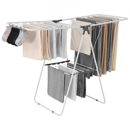 

VEVOR Étendoir à Linge Pliable 2 Niveaux avec Pinces à Chaussettes 21 Tiges
