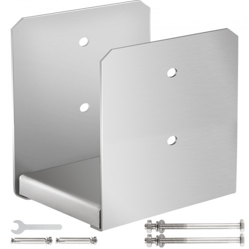 Vevor 5pcs Bases Poteaux Ajustables Clôture équerre Pied Poteau Standard 6x6''