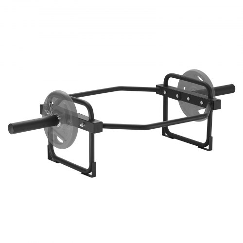 VEVOR Barre Hexagonale Olympique Longueur 141,5 cm Diamètre 25 mm Trap Bar Charge 225 kg avec Pieds