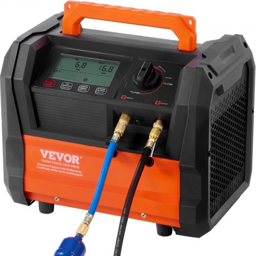 

VEVOR Station de Récupération Fluides Frigorigènes 1 HP, Machine de Récupération de Réfrigérant Portable, Double Cylindre, Moteur sans Balais de 3000 tr/min, pour Auto, Climatisation, CVC Domestique