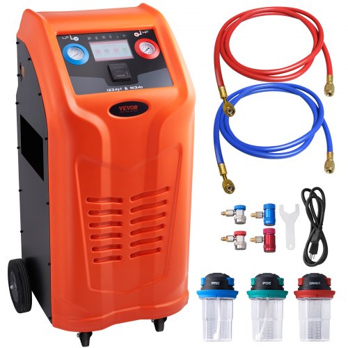

VEVOR Station de Récupération Fluides Frigorigènes Automatique 2 Cylindres 1 kW Machine de Récupération et de Charge de Réfrigérant Filtration Pompage Tour-en-Un R22 R134a R1234yf Climatisation HVAC